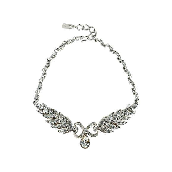 YSL Vintage Rhinestone Bow Necklace - Picture 1 of 10